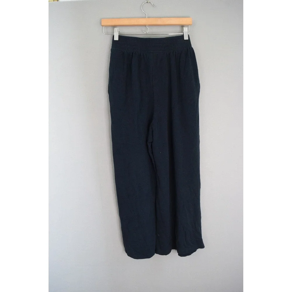 Daily Practice by Anthropologie Tie Waist Black Wide Leg Medium Sweatpant - Picture 2 of 3